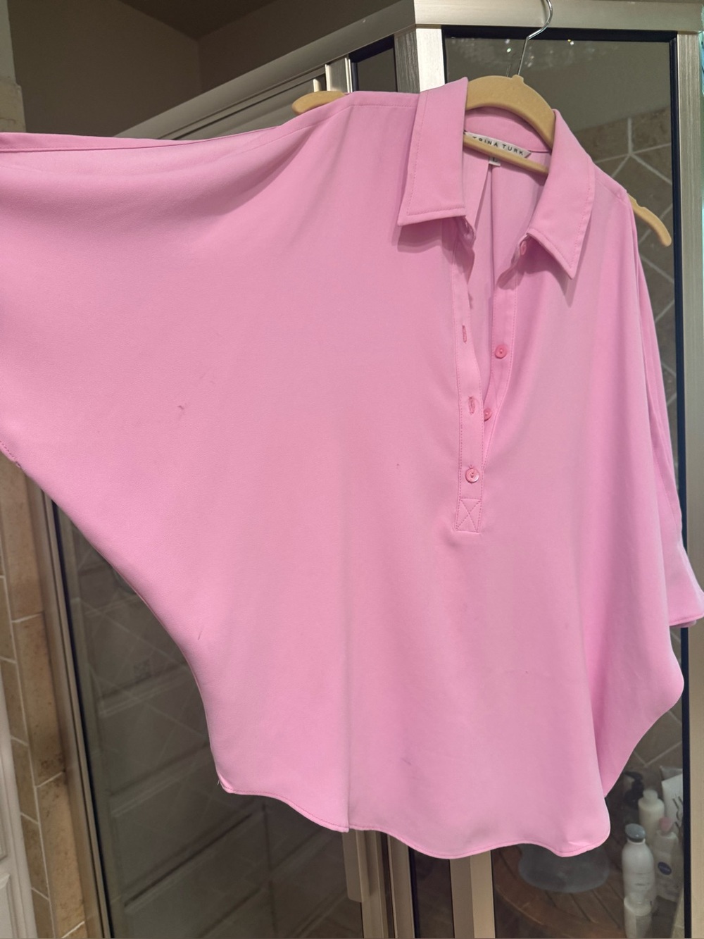 Trina Turk Light Pink Cape-Style Top